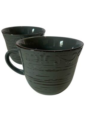 Pfaltzgraff Trellis Gray Stoneware Mug Set of 2